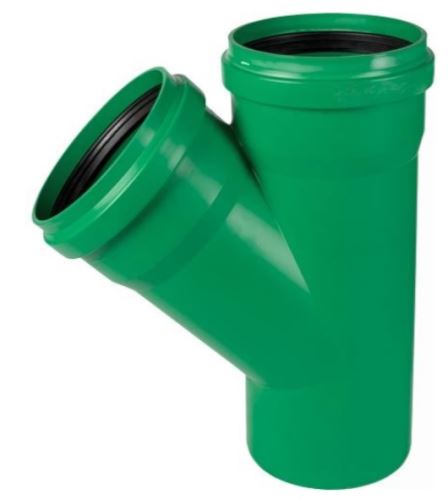 KG 2000 PP odbočka  DN 250/160-45° SN16   , zelená